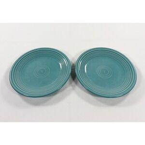 Set Of 2 Fiesta Turquoise 7.25" Salad Appetizer Plate Homer Laughlin Fiestaware